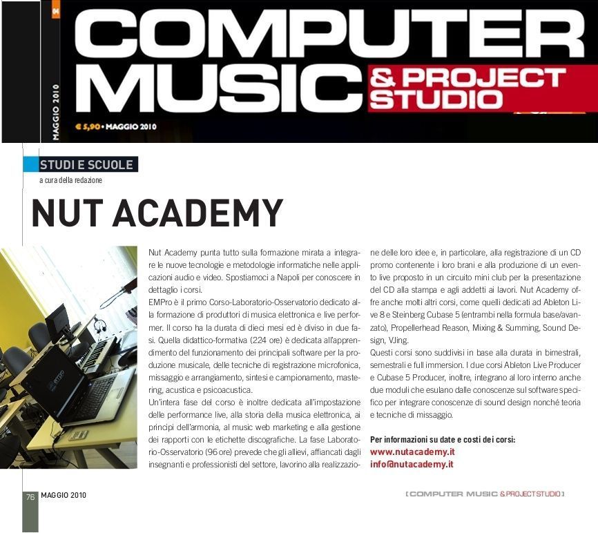 rivista computer music nut academy